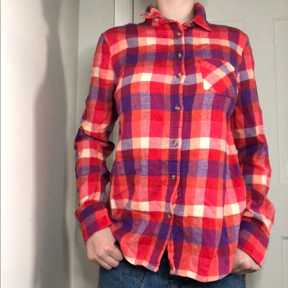 Merona sized small button up plaid flannel